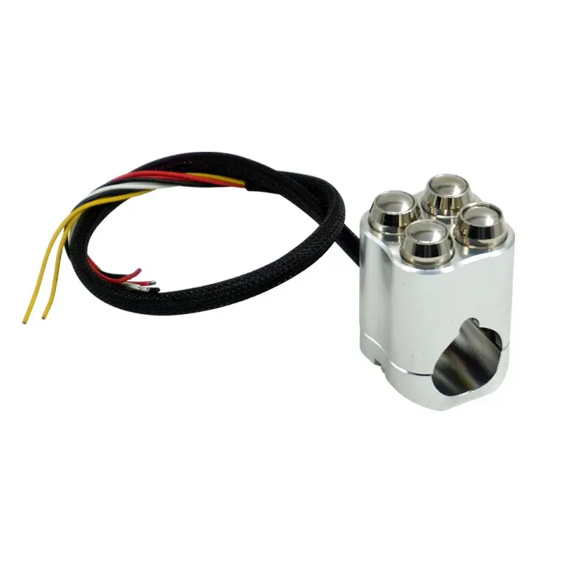 4 Function 28mm Motorcycle Handlebar Switches Mount Switch Start Headlight Hazard Brake Fog Light Turn Signal Button Self-Lock