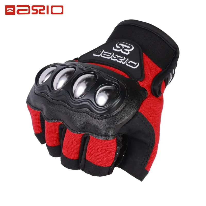 Summer Motorcycle Gloves Half Finger Breathable for Men & Women Stainless Steel Riding Gloves Motocross Anti-Slip Protective