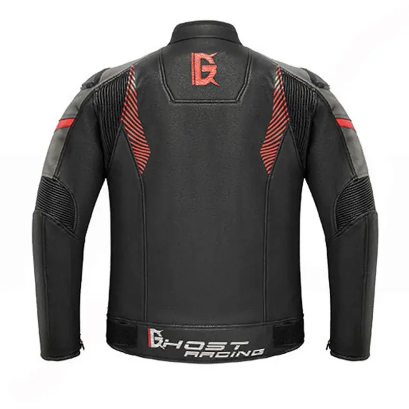 Men's 4 Seasons CE-Certified Waterproof PU Leather Motorcycle Jacket with Armor Protector Matching Riding Pants All-Weather Gear