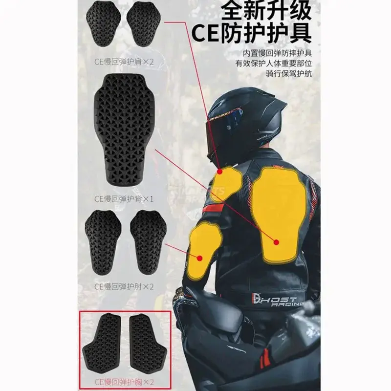 Men's 4 Seasons CE-Certified Waterproof PU Leather Motorcycle Jacket with Armor Protector Matching Riding Pants All-Weather Gear