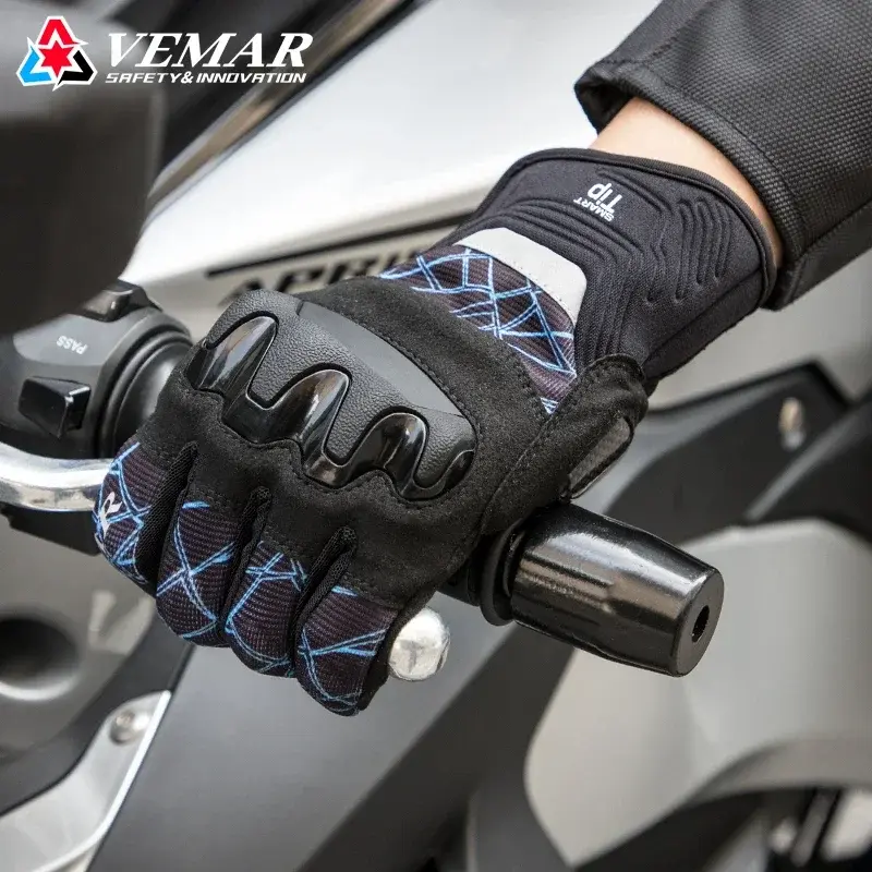 VEMAR Anti-Slip Motocross Gloves Carbon Fiber Protector Durable Off-Road Motorcycle Gloves for Cycling Racing & Mountain Biking