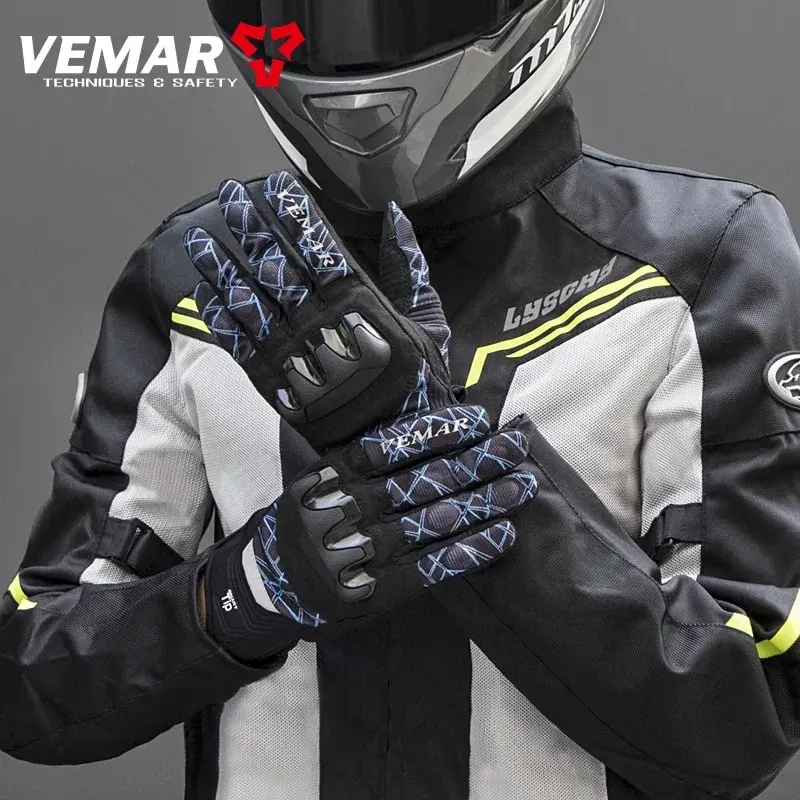 VEMAR Anti-Slip Motocross Gloves Carbon Fiber Protector Durable Off-Road Motorcycle Gloves for Cycling Racing & Mountain Biking
