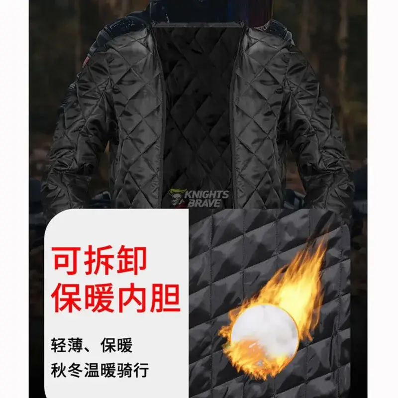 Men's 4 Seasons CE-Certified Waterproof PU Leather Motorcycle Jacket with Armor Protector Matching Riding Pants All-Weather Gear