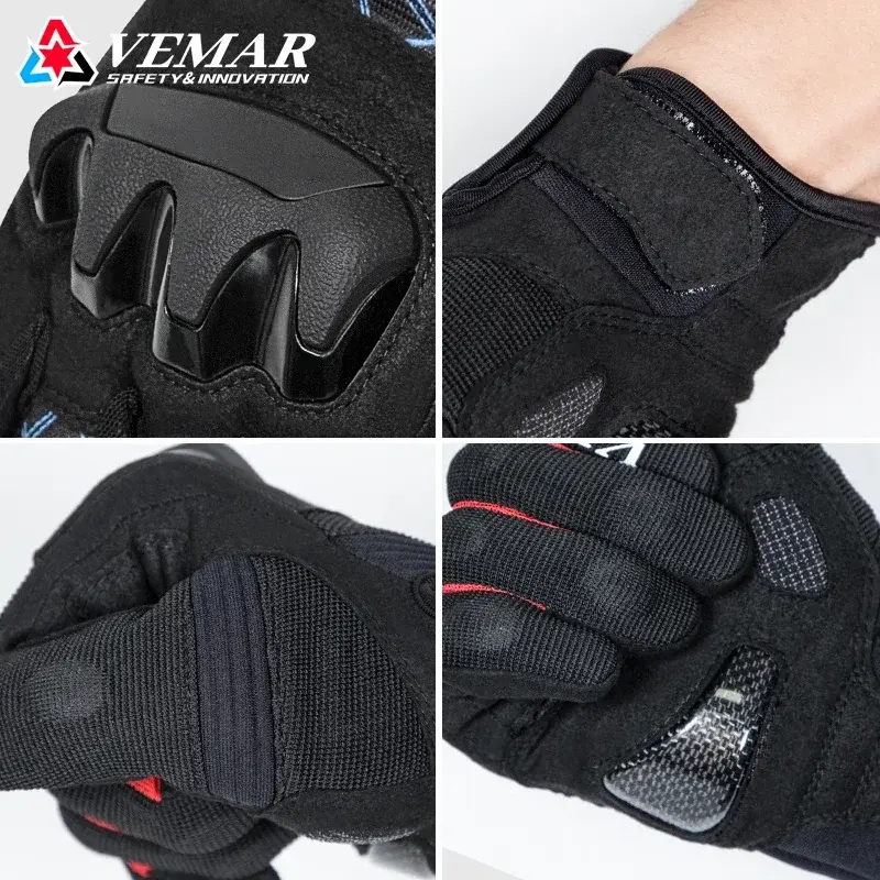 VEMAR Anti-Slip Motocross Gloves Carbon Fiber Protector Durable Off-Road Motorcycle Gloves for Cycling Racing & Mountain Biking