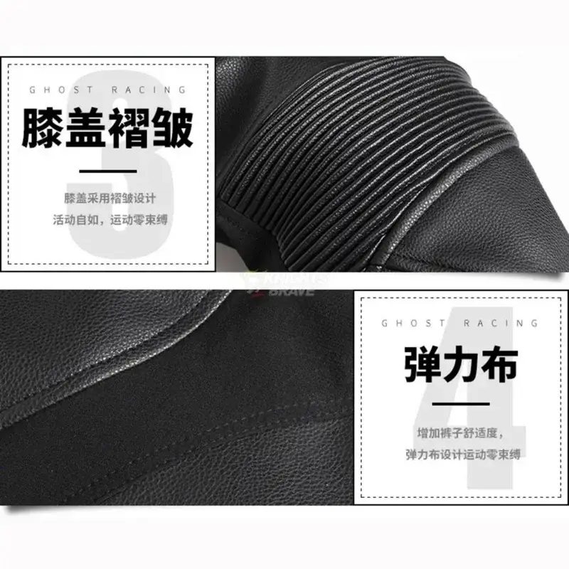 Men's 4 Seasons CE-Certified Waterproof PU Leather Motorcycle Jacket with Armor Protector Matching Riding Pants All-Weather Gear