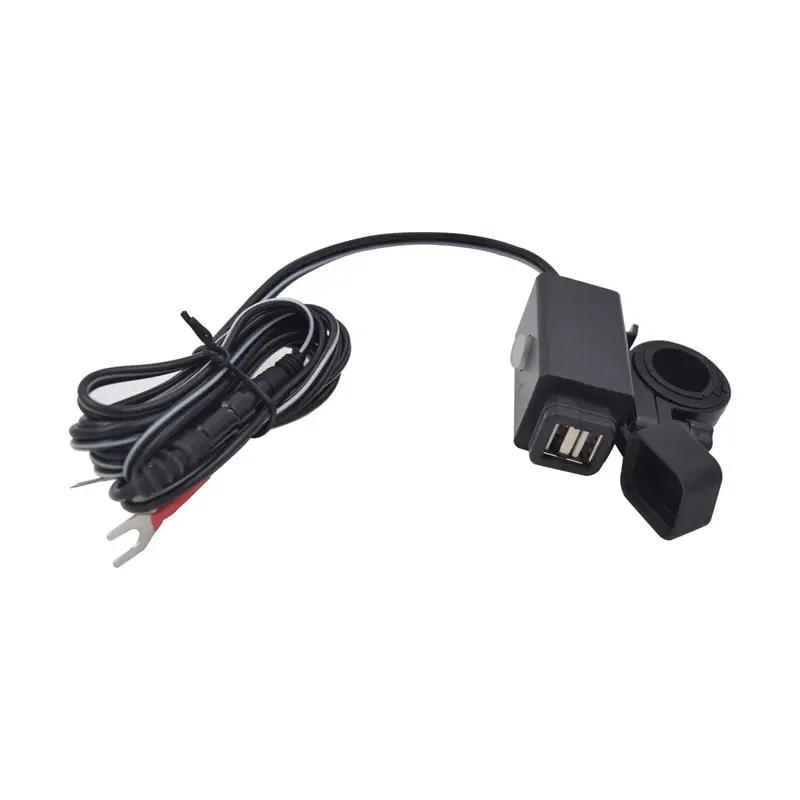 Dual USB Port 12V-24V Waterproof Offroad Motorbike Motorcycle Handlebar Charger Adapter Power Supply Socket For Phone GPS MP4