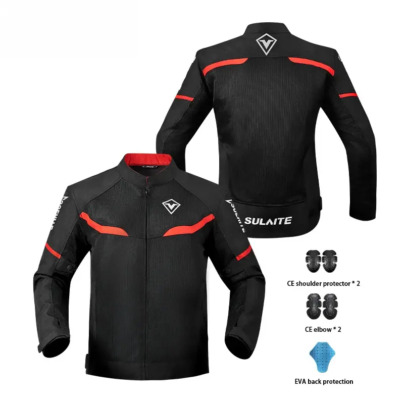 Men's Air Flow Motorcycle Riding Jacket CE Level 2 Protective Mesh, Wear-Resistant Motorbike Racing Gear for Hot Weather