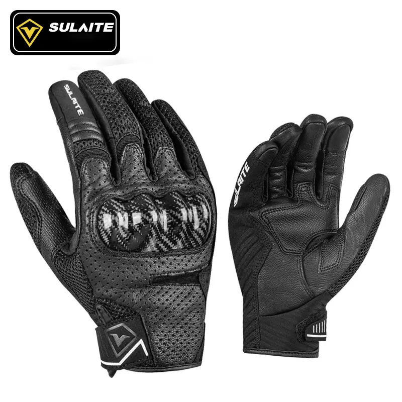 Motorcycle Genuine Leather Men's Motocross Racing Summer Gloves Spring Autumn Touch Screen Cycling Racing Riding Guantes Moto