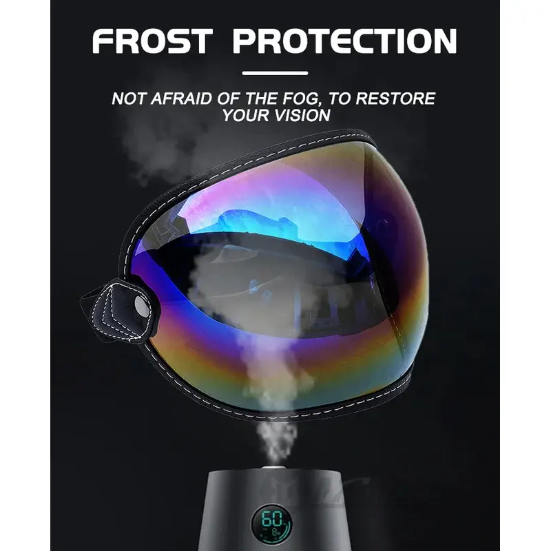 Retro Motorcycle Bubble Visor Helmet Lens Anti-UV Anti-Scratch Motocross Goggles Universal Fit CE Certified 3-Snap Accessories