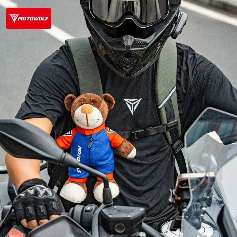 30cm Helmet Cute Bear Plush Toys Scooter Motorcycle Accessories Electric Vehicle Decor Gifts for Friends - 2025 Trending