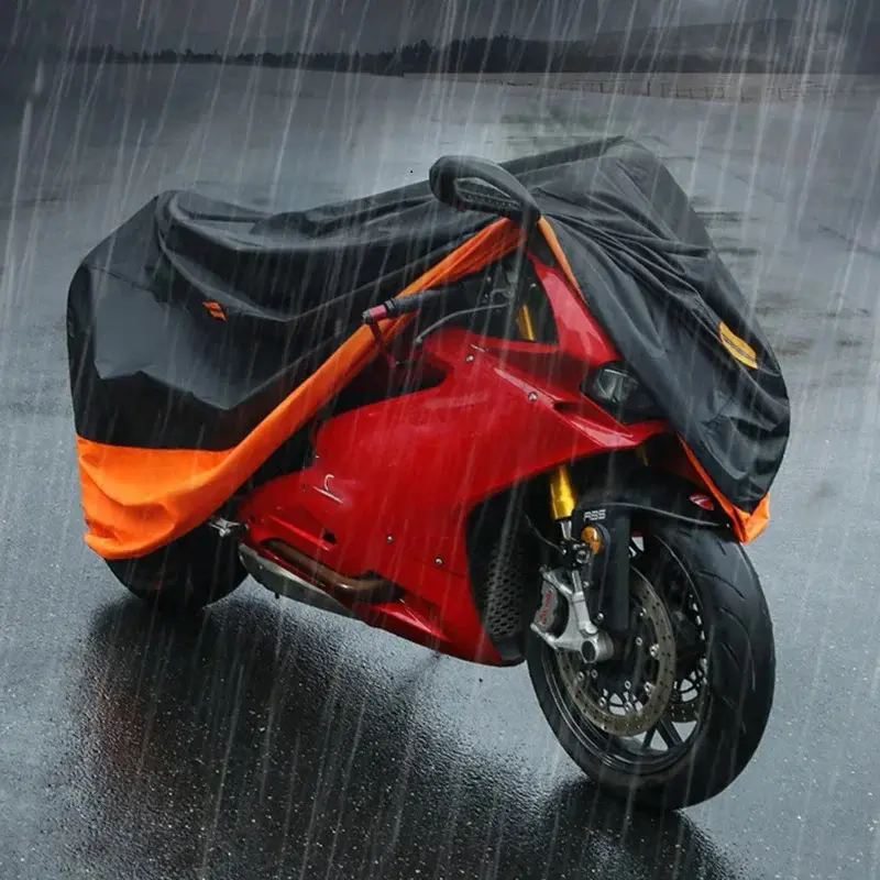 Motorcycle Rain Cover Waterproof Dustproof Outdoor Motorbike Scooter Cover Motors Dust Rain UV Protector Cover for All Season
