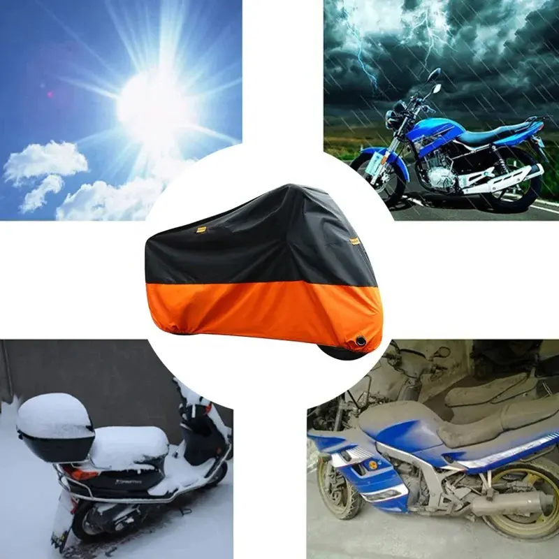 Motorcycle Rain Cover Waterproof Dustproof Outdoor Motorbike Scooter Cover Motors Dust Rain UV Protector Cover for All Season
