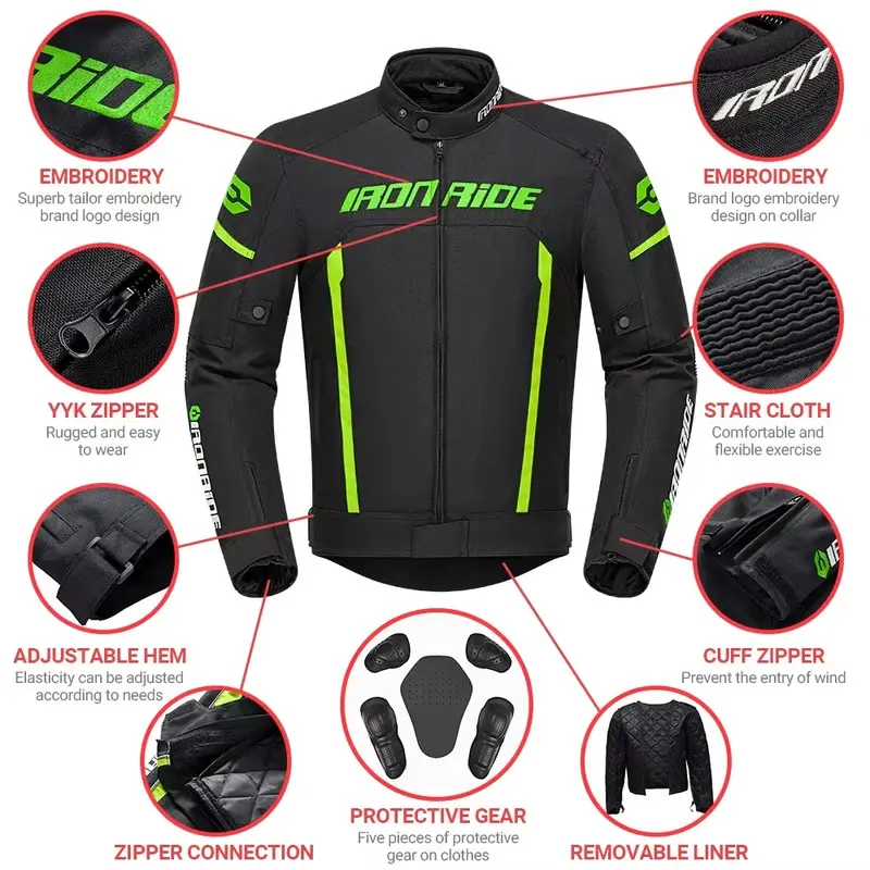 Top Reflective Motorcycle Riding Jacket Windproof And Warm Motorbike Cycling Items For All Seasons - Men Women Gifts