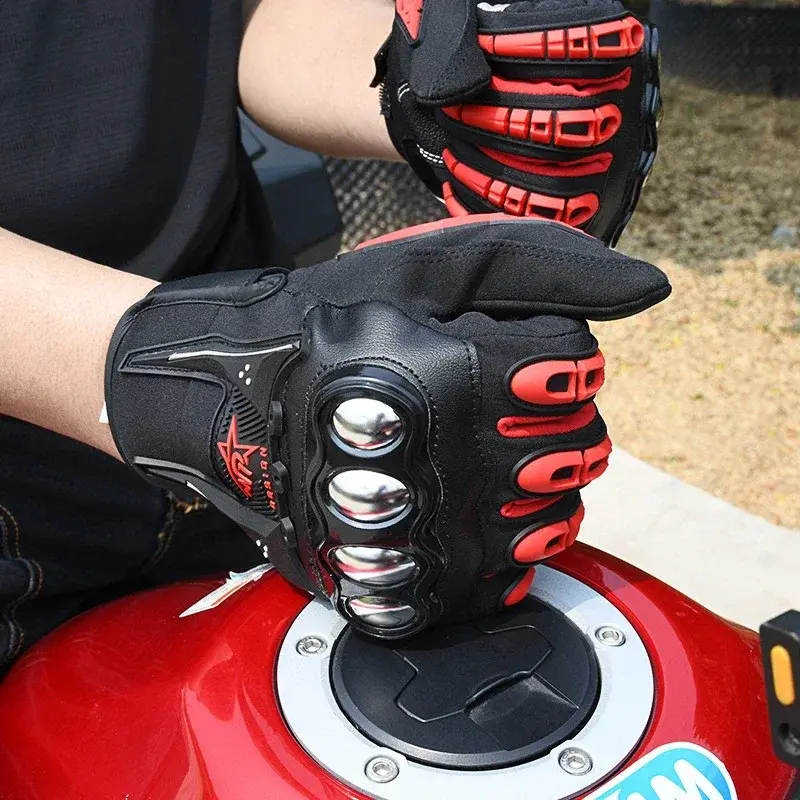 Anti-fall Non-Slip Silicone Grip Motorcycle Gloves Touch Screen Compatible Windproof & Comfort Fit Bicycle ATV MTB Cycling Glove