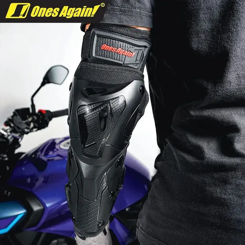 Ones Again Motocross Knee Pads & Elbow Guards CE Certified 4/6PCS Set PP Material Ventilation Design, Adjustable Straps for Moto