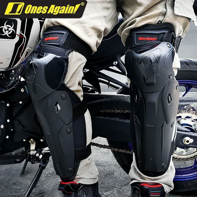 Ones Again Motocross Knee Pads & Elbow Guards CE Certified 4/6PCS Set PP Material Ventilation Design, Adjustable Straps for Moto