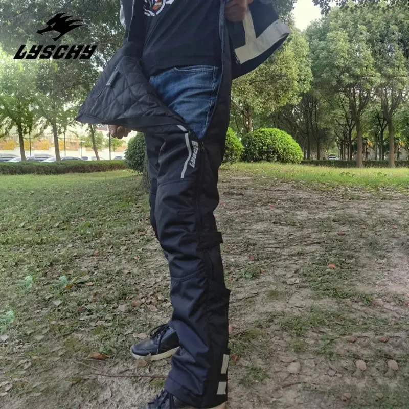 LYSCHY Motorcycle Trousers Quick Take Off Motorbike Racing Pants Windproof Warm Motocross Protective Gear Pants For Men Winter
