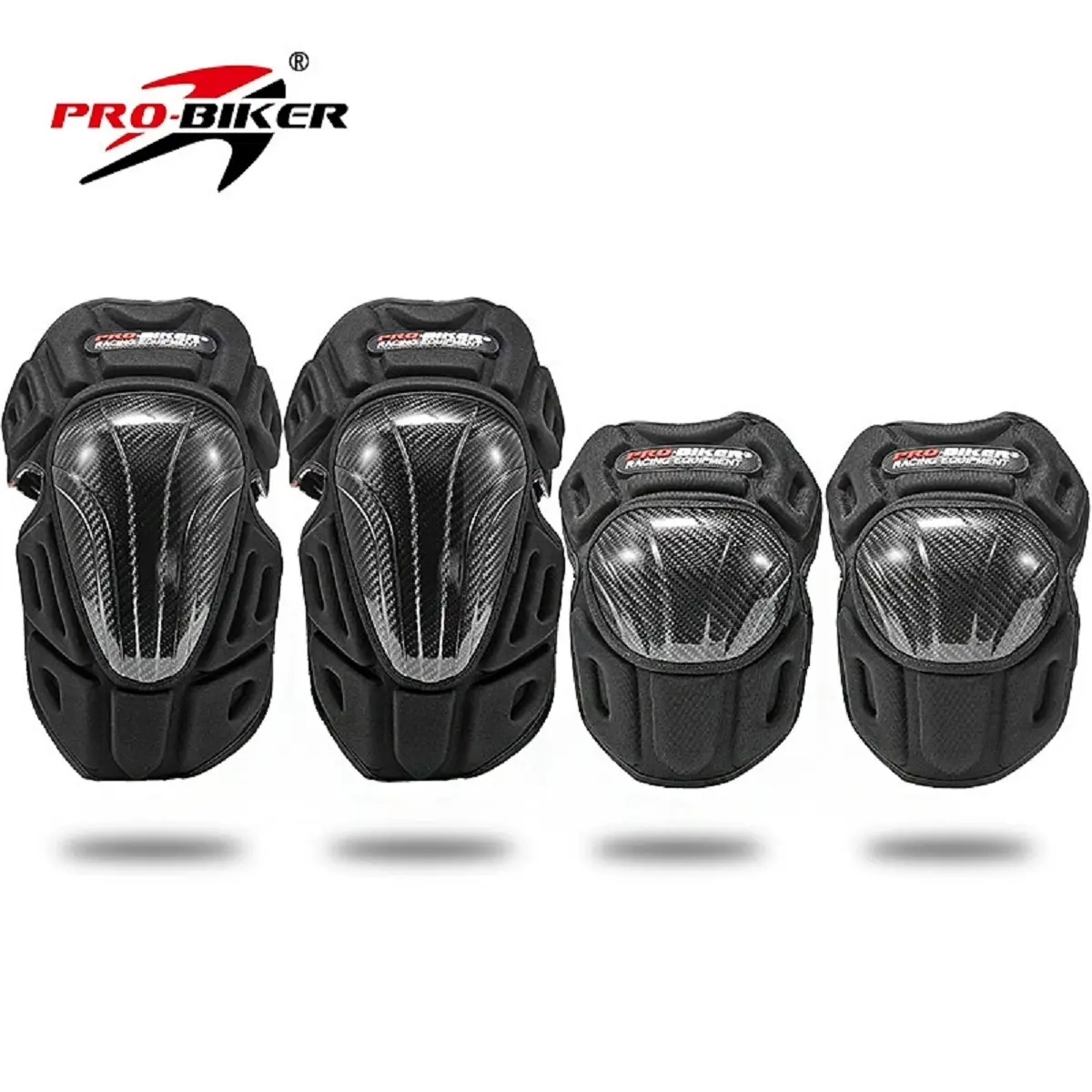 Lightweight Carbon Fiber Motorcycle Racing Knee & Elbow Guards with Anti-Impact Leg Protection  Accessories for Men and Women