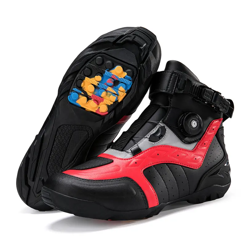 Men's Endure Touring Motorcyclist Biker Chopper Boots for Non-slip Anti-fall Offroad Riding Cycling Moto Racing Shoes