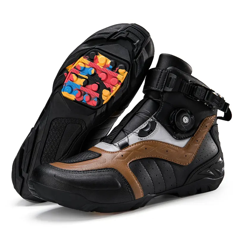 Men's Endure Touring Motorcyclist Biker Chopper Boots for Non-slip Anti-fall Offroad Riding Cycling Moto Racing Shoes