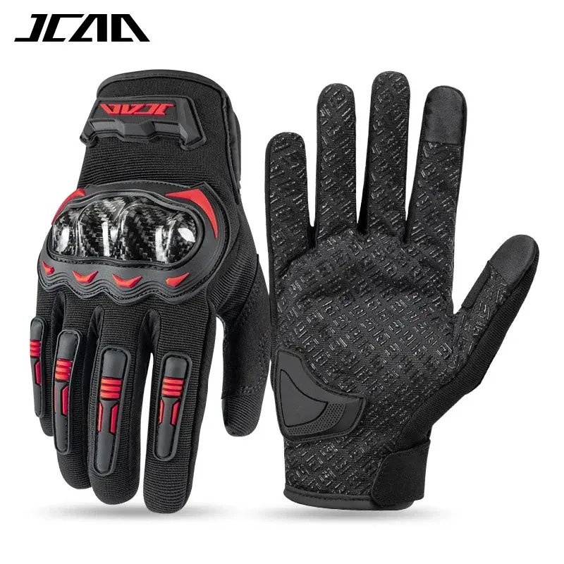 Motorcycle Sports Motocross Racing Gloves Summer Breathable Full Finger with Anti-Slip Anti-fall Palm Touchscreen Moto Guantes