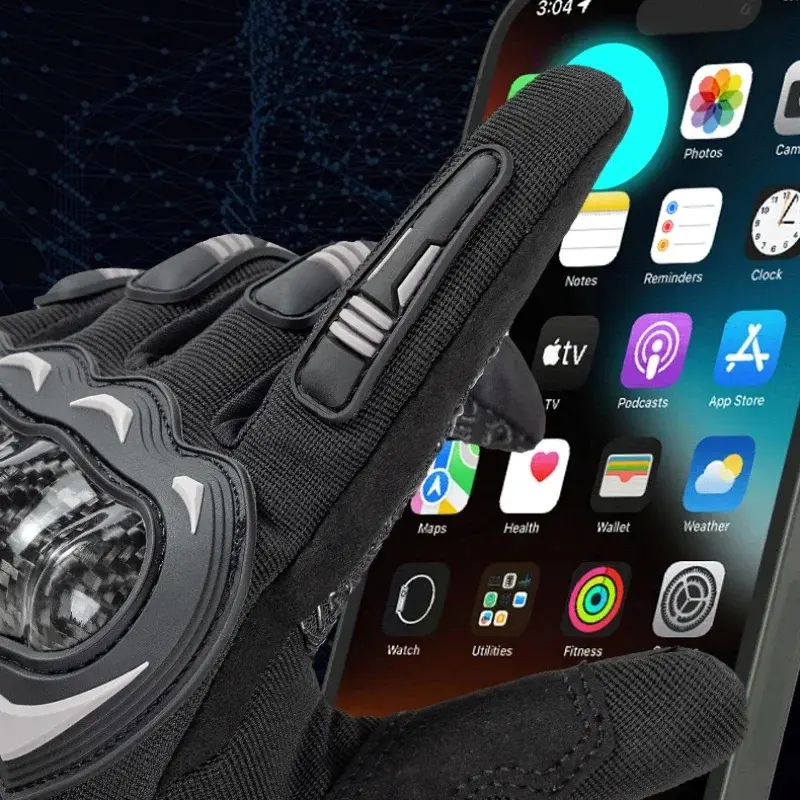 Motorcycle Sports Motocross Racing Gloves Summer Breathable Full Finger with Anti-Slip Anti-fall Palm Touchscreen Moto Guantes