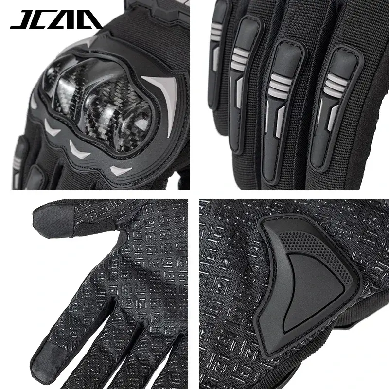 Motorcycle Sports Motocross Racing Gloves Summer Breathable Full Finger with Anti-Slip Anti-fall Palm Touchscreen Moto Guantes