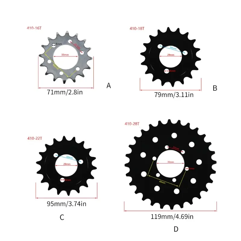12T 16T 18T 28T Chain Sprocket,Small Size Motor Sprocket Stable Professional Manufacturing Sprocket Chain Wheel