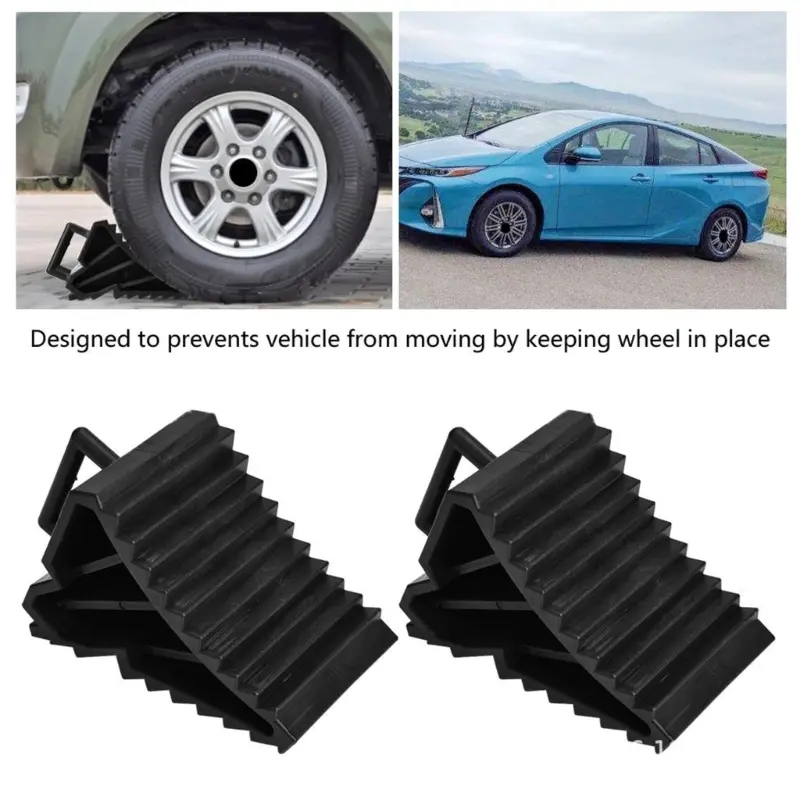 Heavy Duty Solid Rubber Wheel Chocks Car Truck RVs Campers Trailer Tire Stoppers