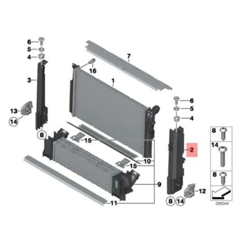 Radiator Expansion Water Mounting Plate Bracket Support Compatible for F30 328i 335i F32 17117600536 17117600537 2x