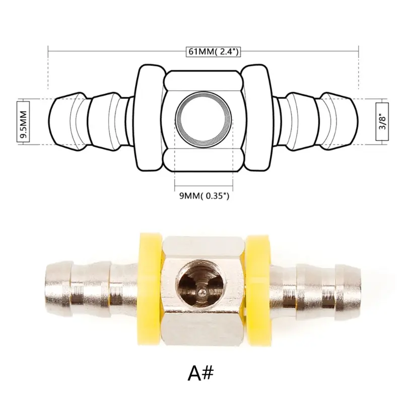 Line Pressure Gauge T-Fitting Adapter 3/8" Fitting