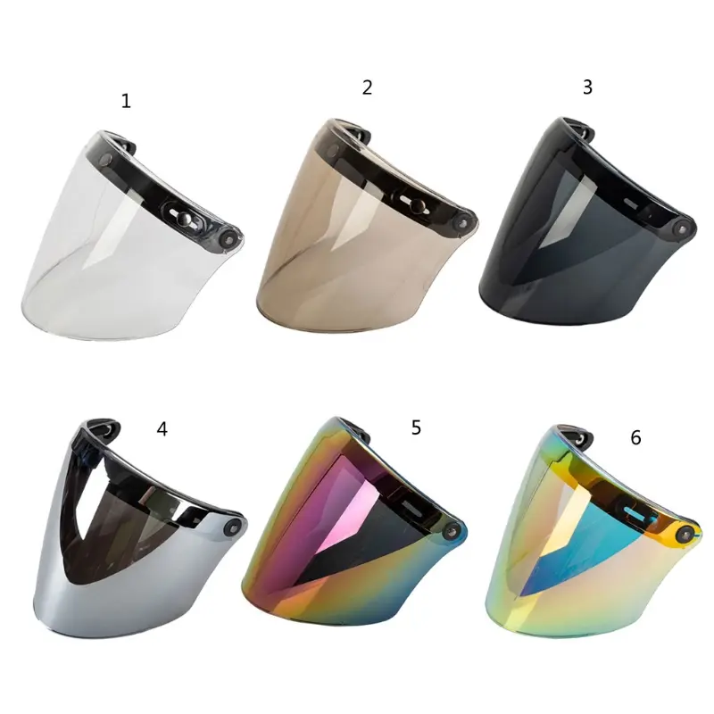 Universal 3-Snap Open Face Helmet Visor 3/4 Helmet Visor Shield for Scratch Resistant UV Protected