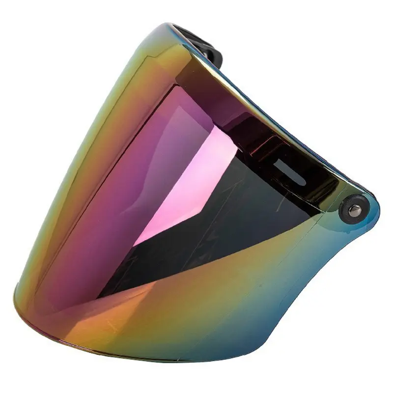 Universal 3-Snap Open Face Helmet Visor 3/4 Helmet Visor Shield for Scratch Resistant UV Protected