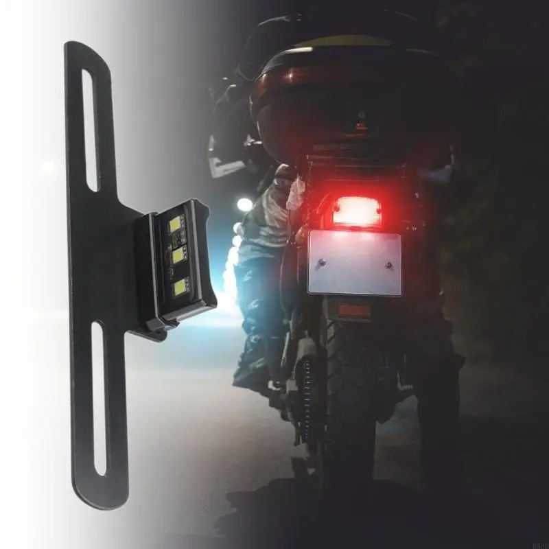 R53D High Intensity LED Tail Light with License Plate Feature 12V Quick Installs Compact Motorcycle LED Tail Light with Mount