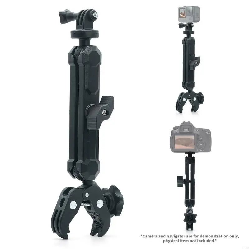 R53D Motorcycle Camera Mount Aluminum & ABS Cycling Camera Bracket Handlebar Support