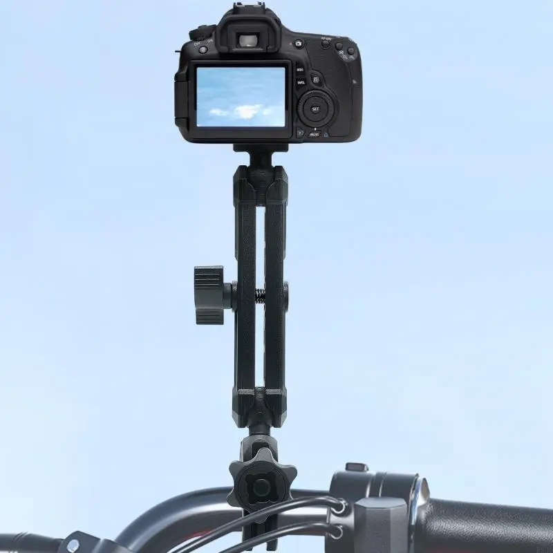 R53D Motorcycle Camera Mount Aluminum & ABS Cycling Camera Bracket Handlebar Support