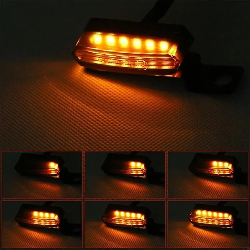 R53D 2x Motorcycle Sequential Flowing Led Turn Intermitentes Lights Brake Lamp