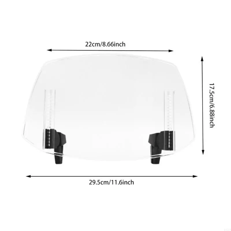 R53D Universal Motorcycle Windshield Spoiler Air Deflector Adjustable ABS for Bike