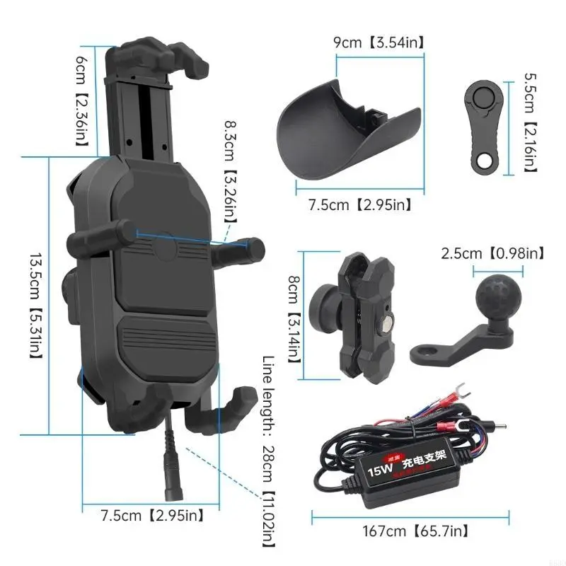 R53D Phone Holder Tablet Mount Universal Adjustable Handle Motorcycle Bracket