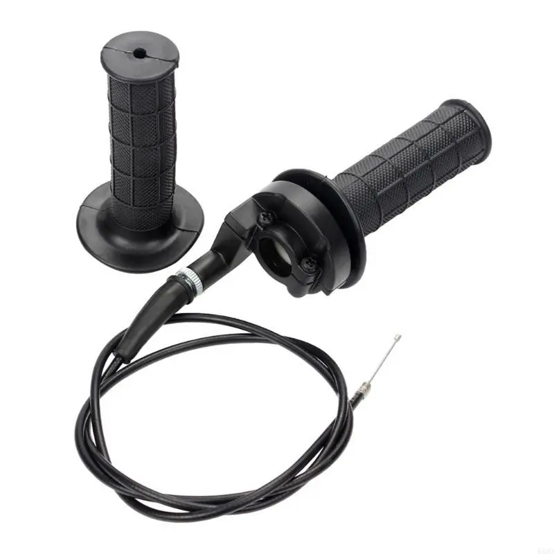 R53D Rubber Hand Grips for Motorcycles Reliable & Long Lasting Handle Bar Grips with Throttle Cable Suitable for 50-25CC