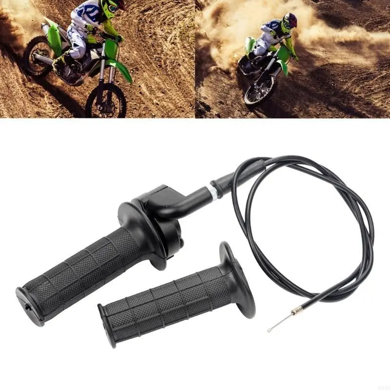 R53D Rubber Hand Grips for Motorcycles Reliable & Long Lasting Handle Bar Grips with Throttle Cable Suitable for 50-25CC