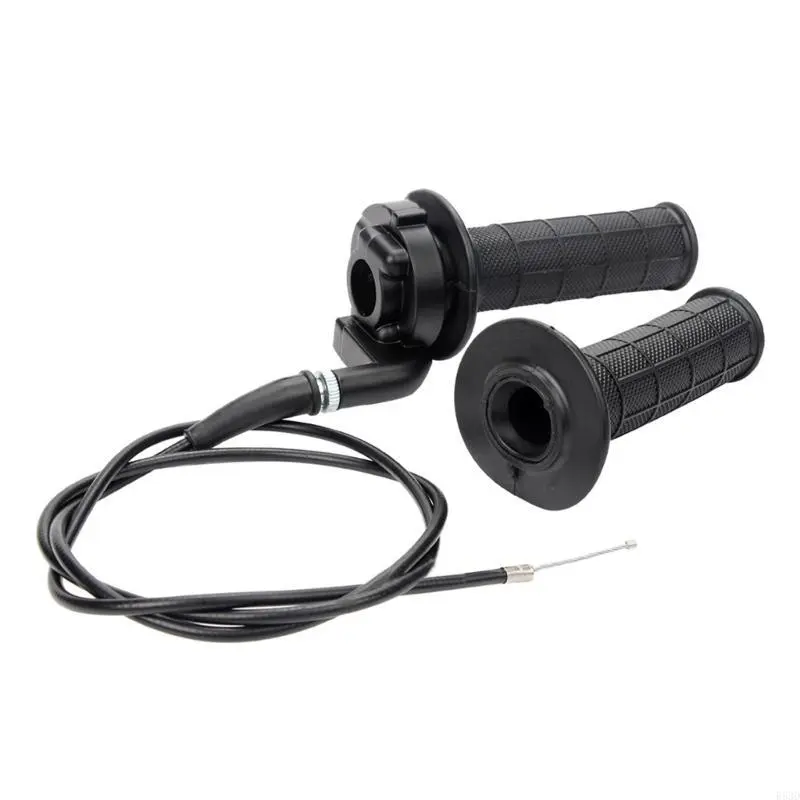 R53D Rubber Hand Grips for Motorcycles Reliable & Long Lasting Handle Bar Grips with Throttle Cable Suitable for 50-25CC