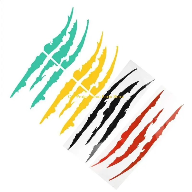 R53D Motorcycle Sticker Decorative Skull Claw Scratch Stripe Marks Decal