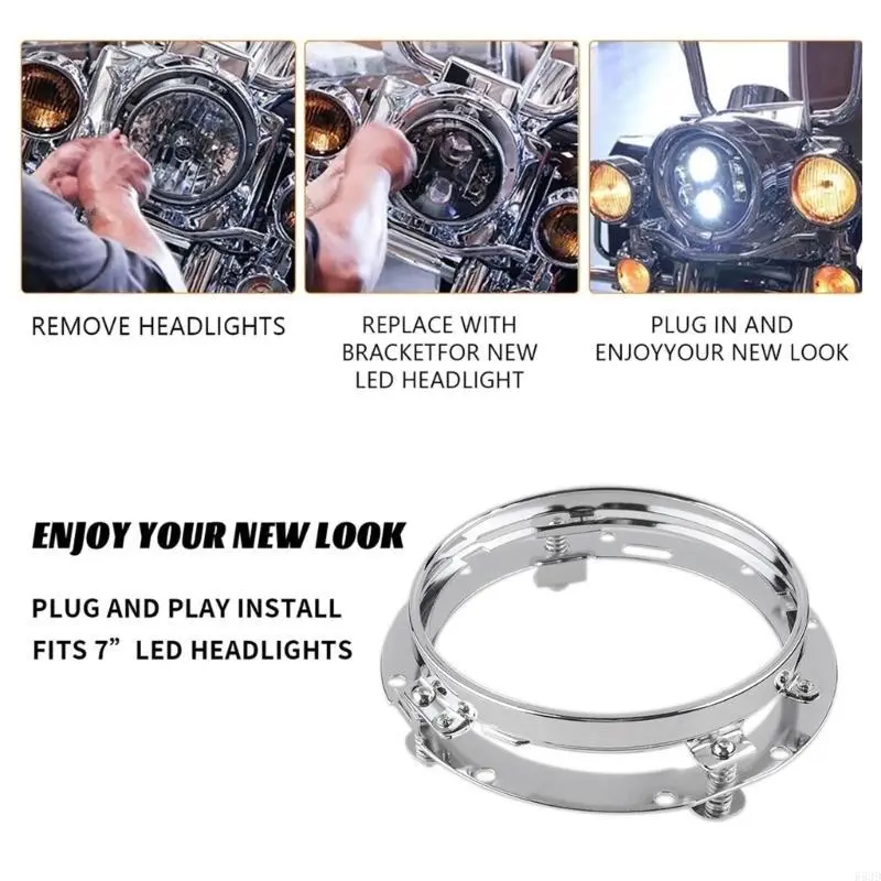 R53D Upgraded 7 Inch Round Headlight Bracket Lightweight Headlight Fixing Support Motorcycle Spare Part Suitable for Vehicle