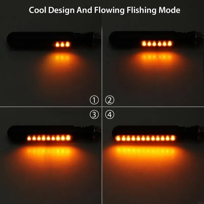 R53D Motorbike LED Turn Flowing Water Flashing Light Sequential 2pcs