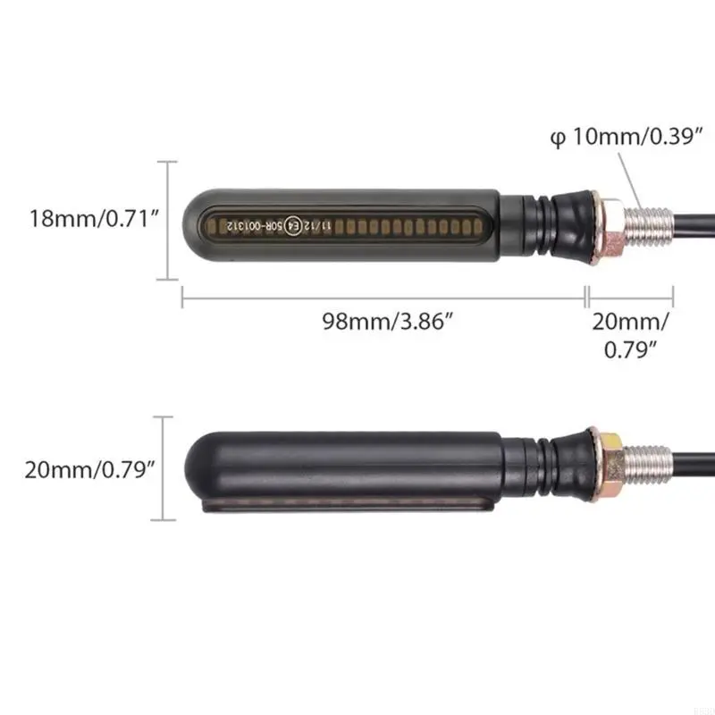 R53D Motorbike LED Turn Flowing Water Flashing Light Sequential 2pcs