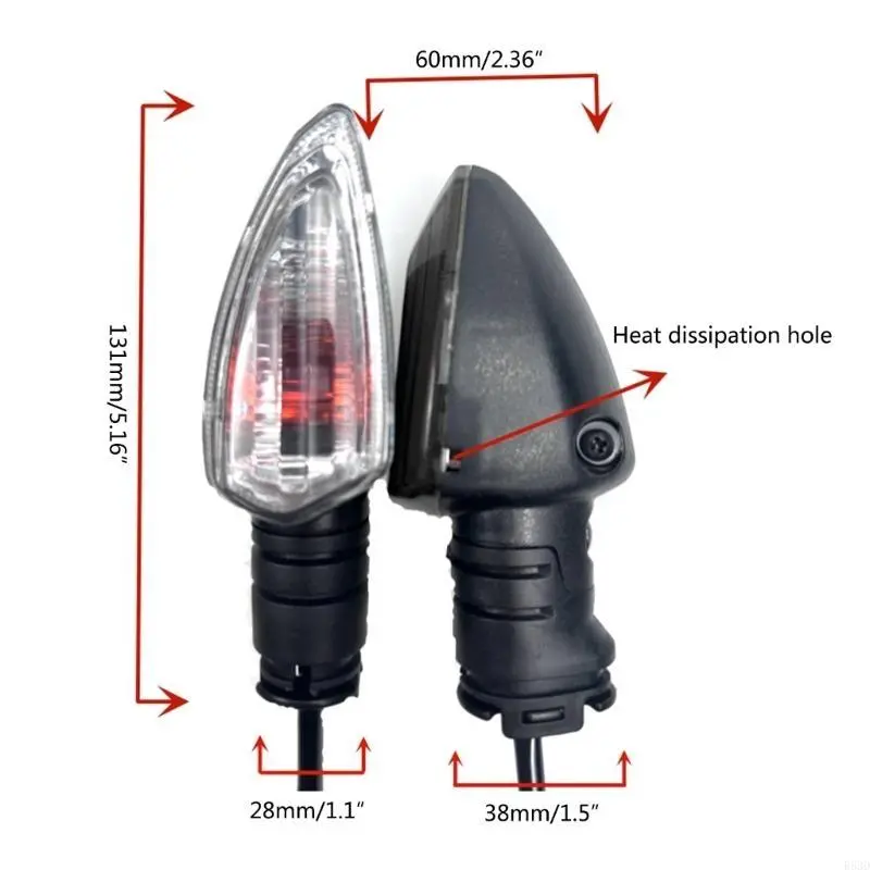 R53D 1Pair LED Flashers Motorcycles Turn Warning Lights Daytime Running Light for NVX155Y 15ZR135LC Aerox155