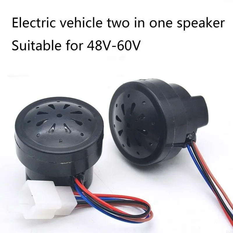 R53D Universal 48V 60V 2 in 1 ATV Motorcycle Electric Horn Round Loud Speaker-Siren