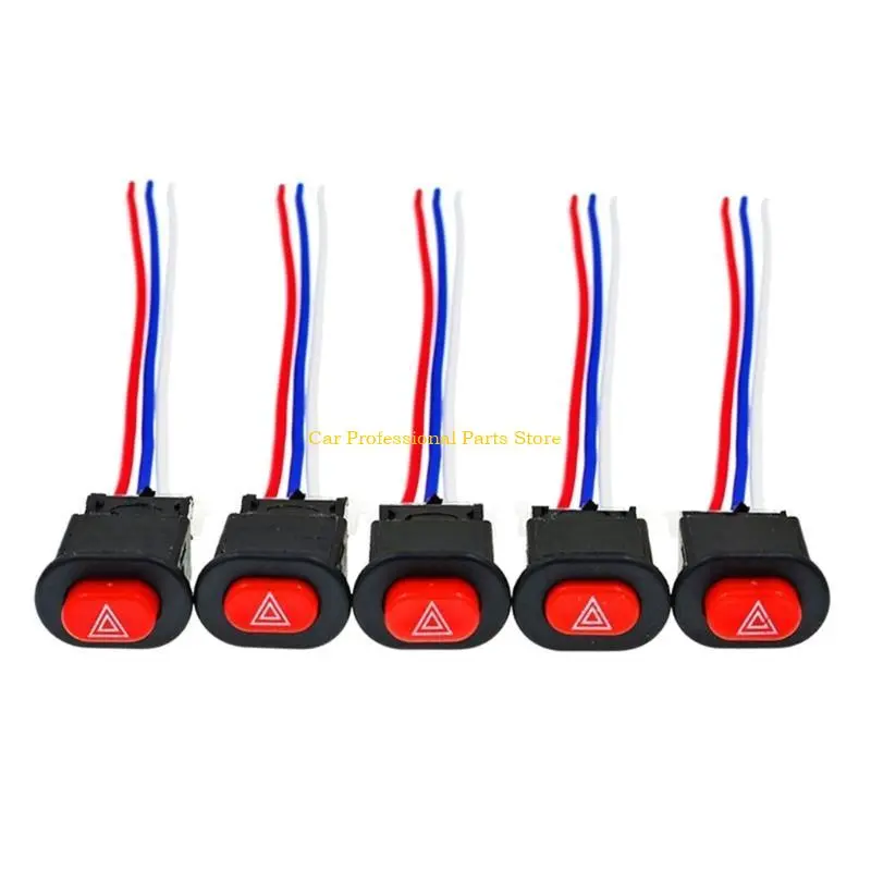 R53D Motorcycle 12V 24V 3 Wire Double Flash Hazard Warning Emergency Light Switch