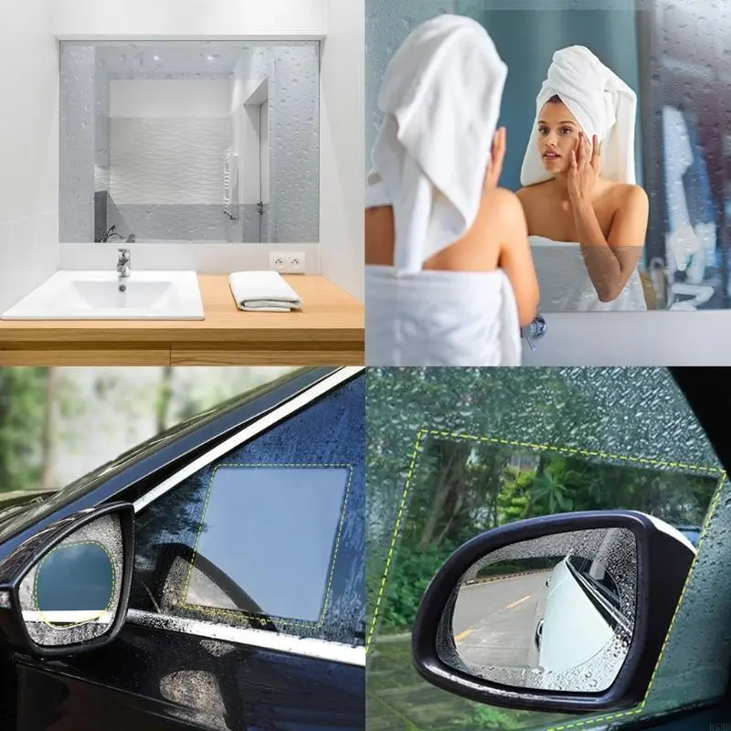 R53D 4 Pcs Car Rainproof Film Car Rearview Mirror Protective Rain-proof Anti Fog Waterproof Film Sticker